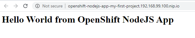 openshift nodejs app response
