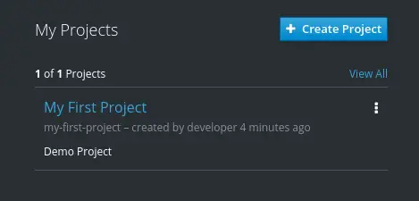 openshift project list